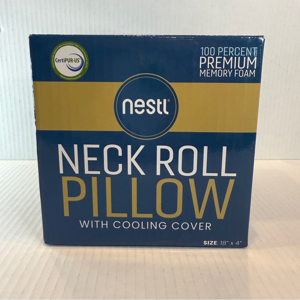 🆕 🛏️ Nestl Neck Roll Pillow with Cooling Cover – 100% Memory Foam – NWT